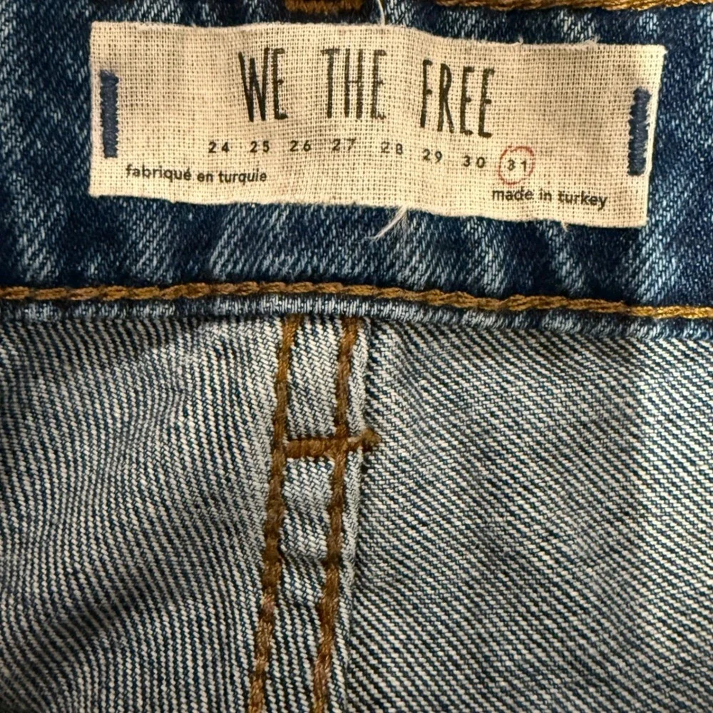 We The Free Free People Jeans Womens 31 Blue High Rise Mom Tapered Rigid Denim